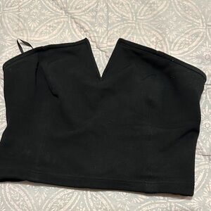 MAEVE Anthropologie Black Strapless Bustier Top